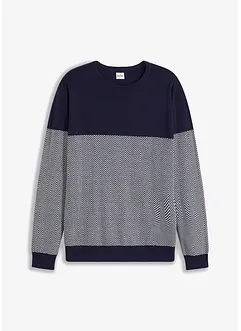 Pull en maille fine avec imprimé chevrons, bonprix