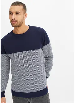 Pull en maille fine avec imprimé chevrons, bonprix