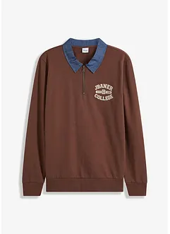 Sweat à col polo, bonprix