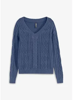 Pull en maille à motif torsadé, bonprix