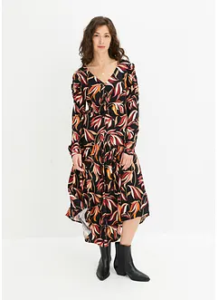 Robe midi en léger crêpe de viscose, bonprix