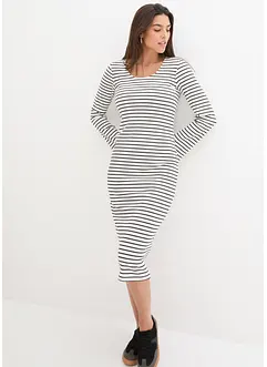 Robe rayée en jersey côtelé, bonprix