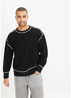 Pull en coton recyclé majoritaire, Loose Fit, bonprix