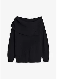 Pull à encolure Bardot asymétrique, bonprix