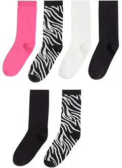 Lot de 6 paires de chaussettes à bord roulé, bonprix