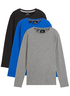 Lot de 3 T-shirts manches longues coton, bonprix