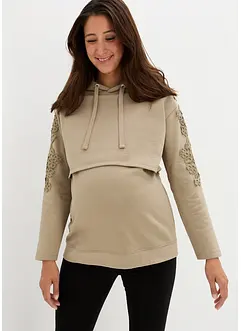 Sweat-shirt de grossesse /d'allaitement avec dentelle, bonprix