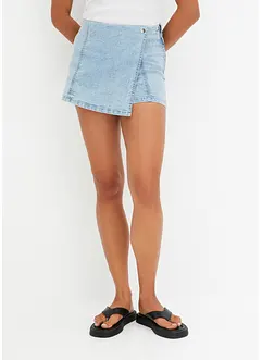 Jupe-short en jean style portefeuille, bonprix