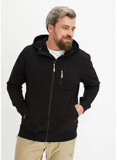 Sweat zippé à capuche avec détails sportifs en léger néoprène, bonprix