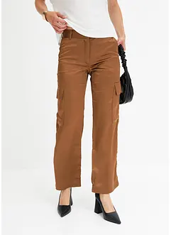 Pantalon cargo en satin, bonprix