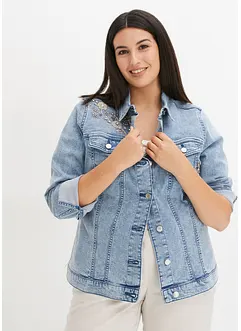 Veste en jean avec perles appliquées, bonprix