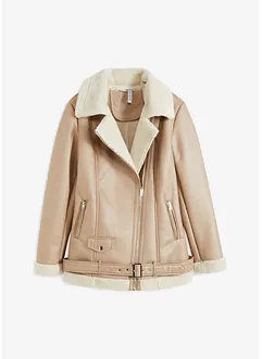 Veste biker à col sherpa, bonprix