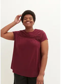T-shirt en coton avec dentelle, bonprix