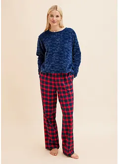 Pyjama en polaire avec pantalon en flanelle, bonprix