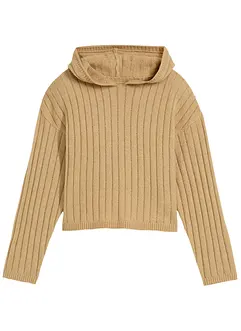 Pull en maille fille à capuche, bonprix