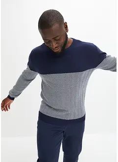 Pull en maille fine avec imprimé chevrons, bonprix