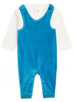 Salopette bébé en velours côtelé + t-shirt manches longues (ens. 2 pces.), bonprix