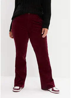 Pantalon Flare en velours côtelé extensible avec taille haute confortable, bonprix