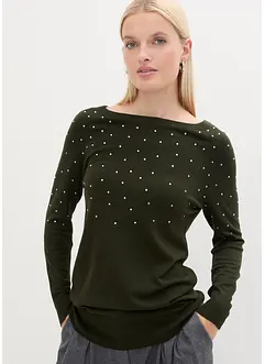 Pull long à strass, bonprix