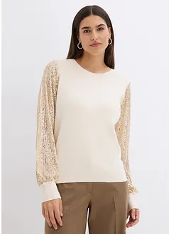 Pull avec manches à sequins, bonprix