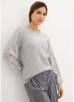 Pull avec manches à sequins, bonprix