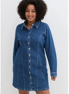 Robe en jean boutonnée, bonprix