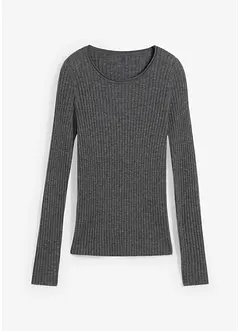 Pull côtelé en laine mérinos, bonprix