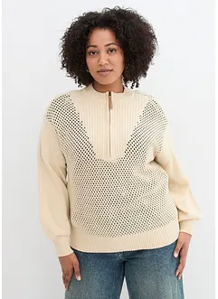 Pull en maille ajourée, bonprix