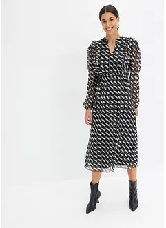 Robe midi imprimée en mesh, bonprix