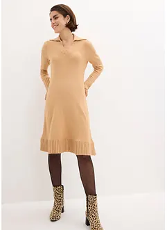 Robe en maille à col polo, bonprix