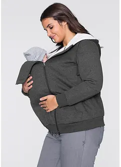 Sweat zippé de grossesse et de portage, intérieur douillet, bonprix