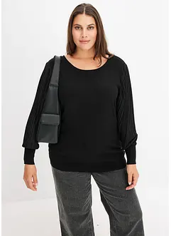 Pull avec manches plissées, bonprix