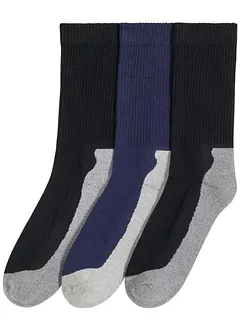 Lot de 3 chaussettes de tennis chaudes avec semelle en doublure éponge, bonprix