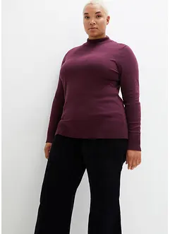 Pull basique en maille fine à col montant, bonprix