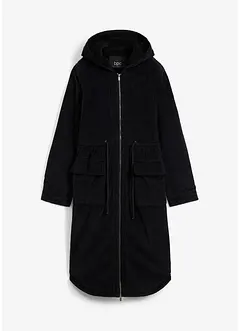 Manteau en velours côtelé 100% coton avec capuche doublée peluche, bonprix