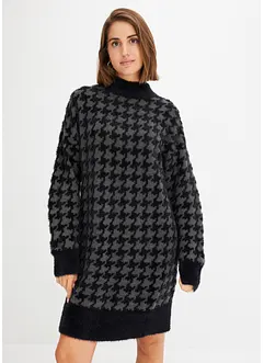 Robe en maille à motif pied-de-poule, bonprix