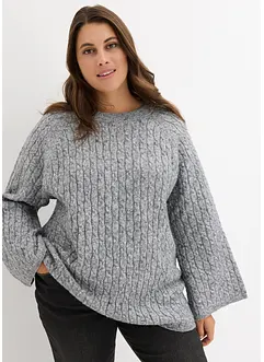 Pull oversize en maille torsadée, bonprix