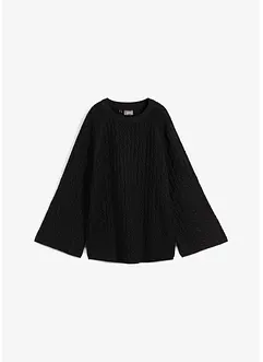 Pull oversize en maille torsadée, bonprix