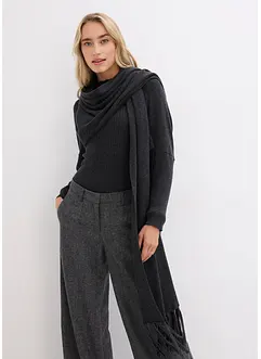 Gilet en maille à franges en laine mérinos, bonprix