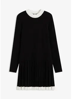 Robe en maille à jupe plissée, bonprix