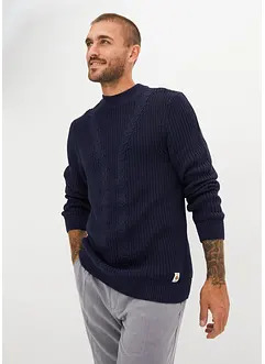 Pull en maille torsadée avec coton, bonprix