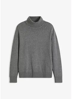Pull col roulé en coton recyclé majoritaire, Loose Fit, bonprix