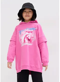 Sweat-shirt oversize à capuche pour fille, bonprix