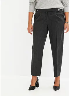 Pantalon à fines rayures et boutons décoratifs, bonprix