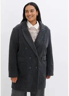 Manteau croisé court, aspect laine, bonprix