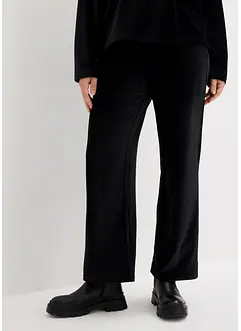 Pantalon ample en velours côtelé jersey, taille extensible, bonprix