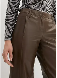 Pantalon large en cuir d'agneau nappa, bonprix