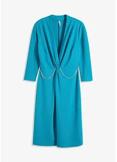 Robe midi en crêpe texturé avec détail chaîne, bonprix