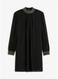 Robe style blouse en léger crêpe ornée de perles brodées, bonprix