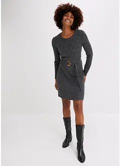 Robe en maille ceinturée, bonprix